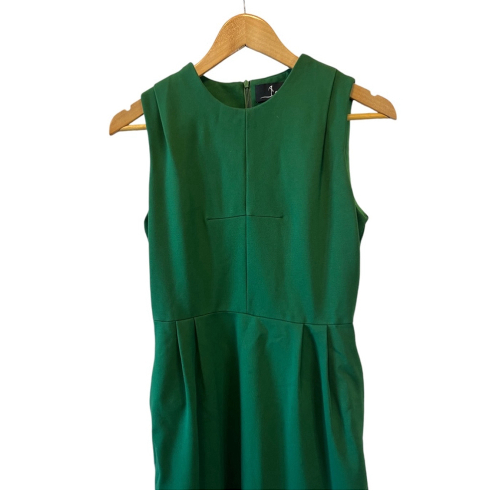 Green Sleeveless Stretch Knee Length Shift Dress M - Picture 2 of 9